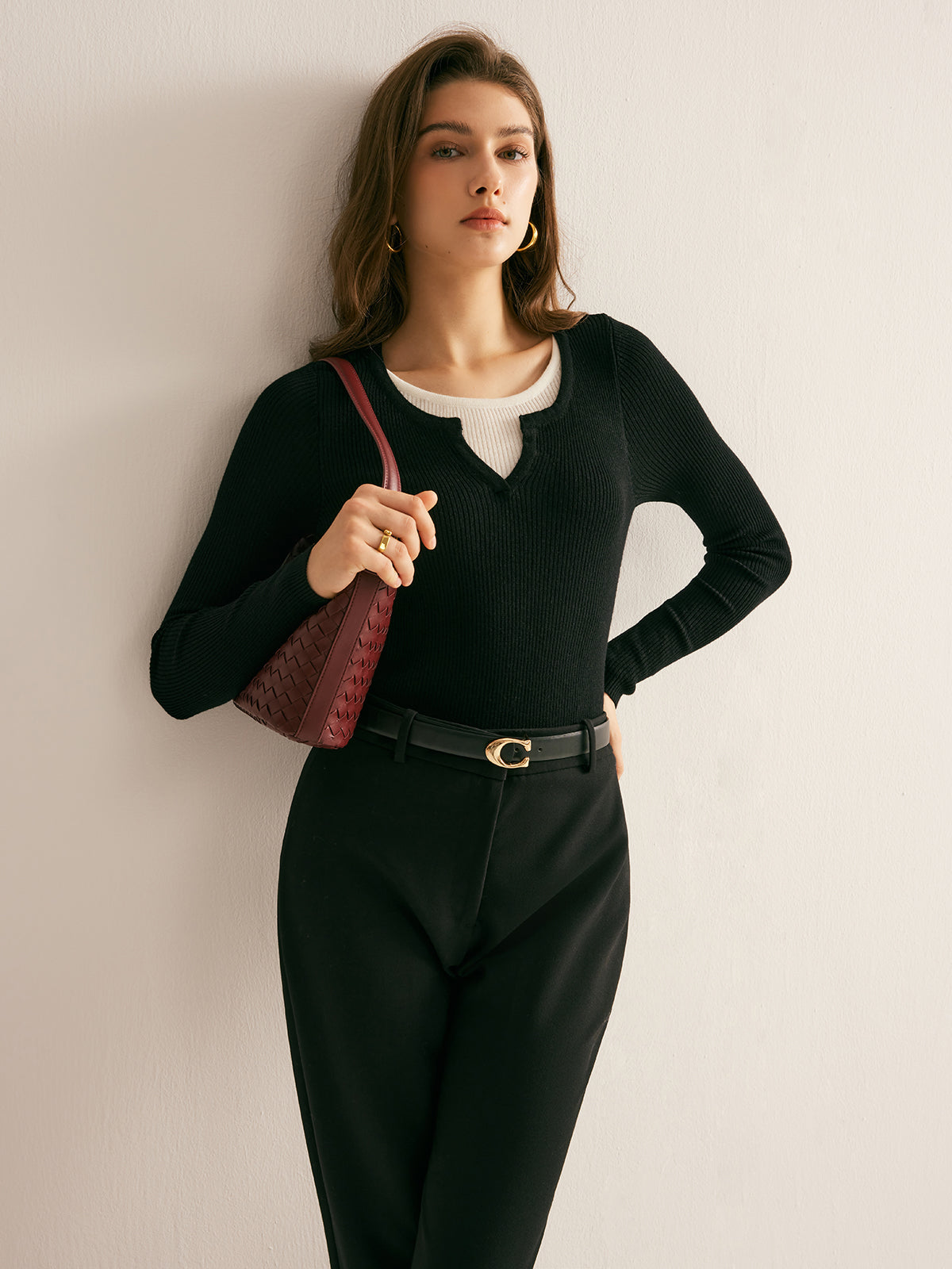 Belle Couture | 2-in-1 Slim Gebreide Top