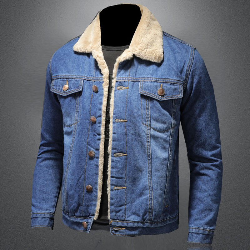 Stijlvolle Winter Fleece Windjack Denim Jas - Jas Heren - Regular Fit - Puento Fortade - TP 30 - Essential