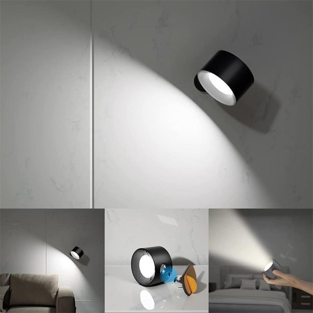 FlexiGlow – Draadloze Oplaadbare 360° Muurlamp voor Flexibele Verlichting