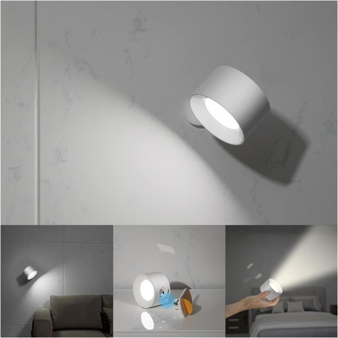 FlexiGlow – Draadloze Oplaadbare 360° Muurlamp voor Flexibele Verlichting