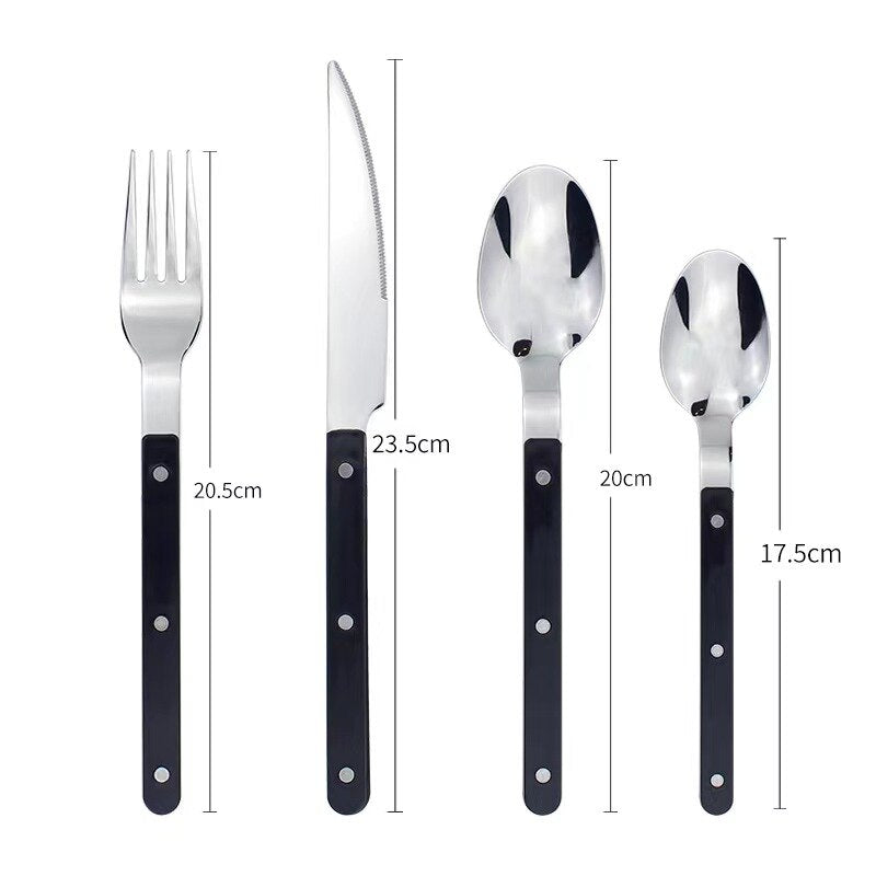 Bestekset 24-Delig voor 6 Personen met Klassiek Bistrodesign