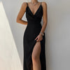 Dames Avondjurk – V-Hals – Figuuraccentuerend – Maxi Lengte – Hoge Split