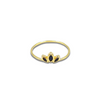 Visconte | Vergulde Ring Dames Met Steentjes Black Crown