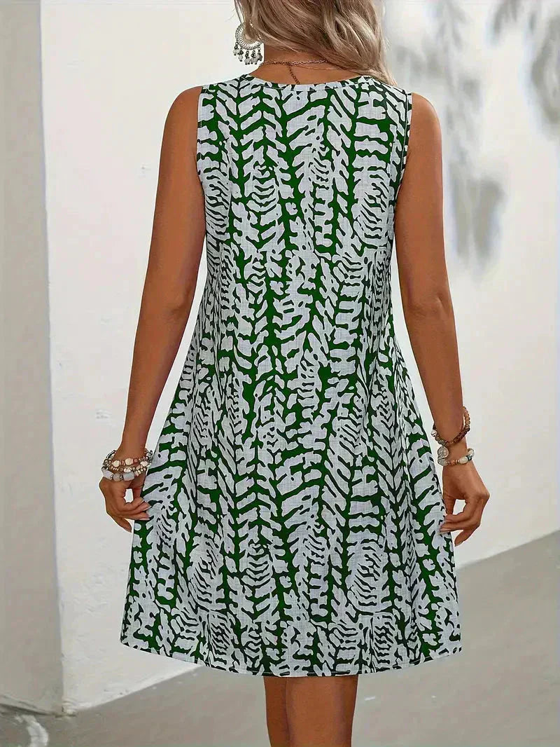 Zirella | Mouwloze Zomerjurk voor Dames met Abstracte Print