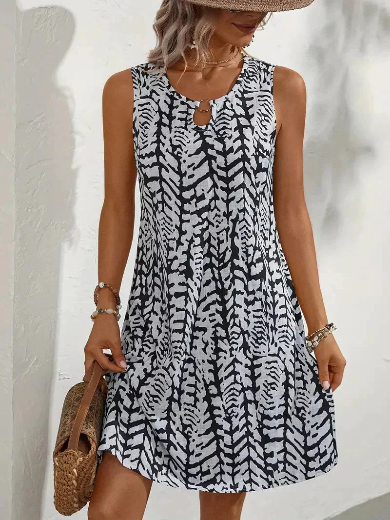 Zirella | Mouwloze Zomerjurk voor Dames met Abstracte Print