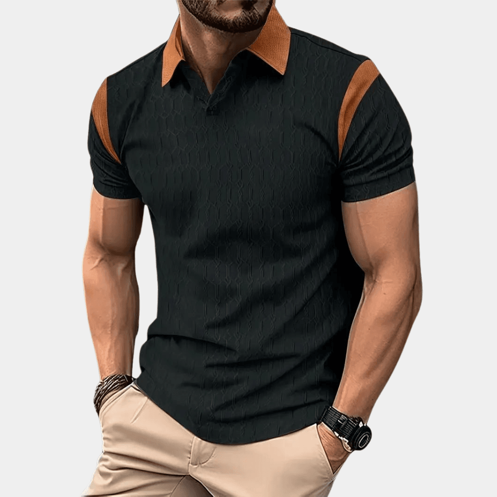 Heren Poloshirt met Uniek Patroon en Kraag - Visconte