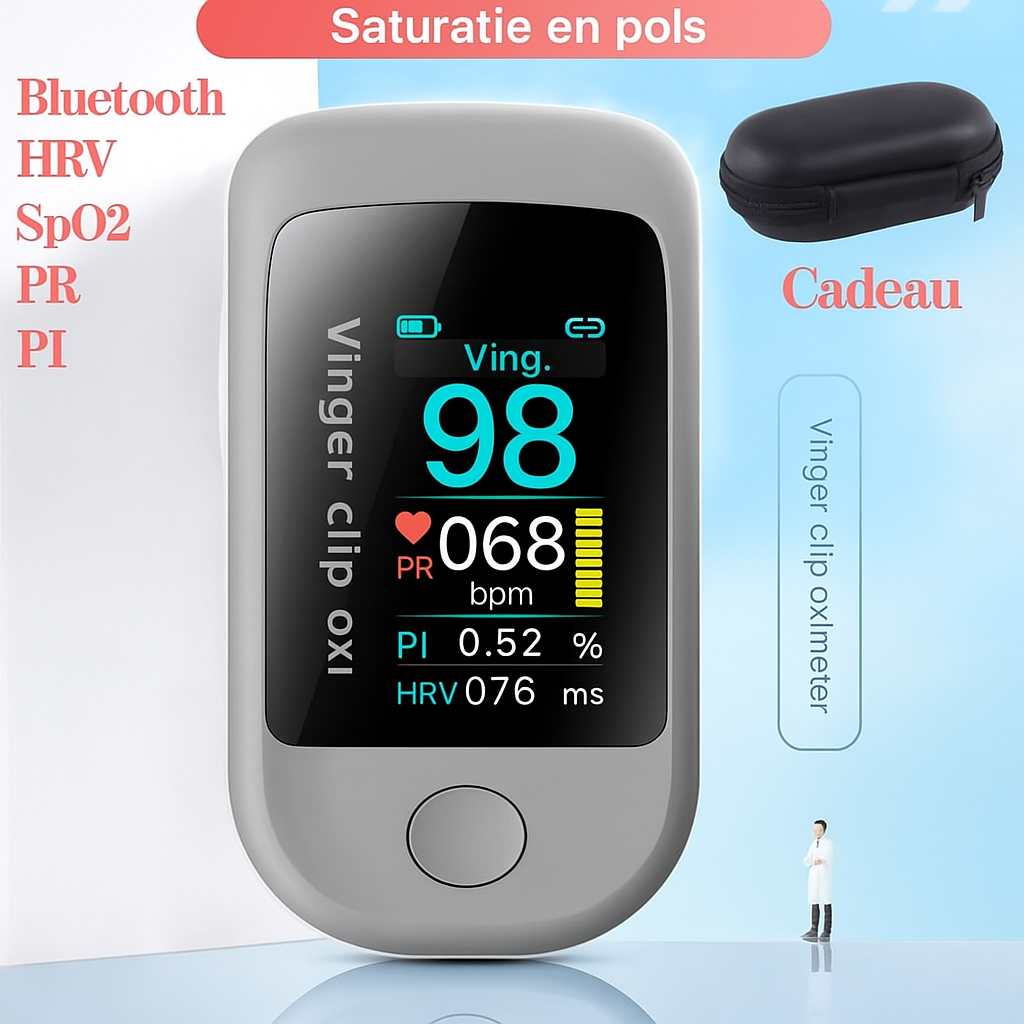 VitalCheck Draagbare Pulsoxymeter | Nauwkeurig, pijnloos en eenvoudig te bedienen