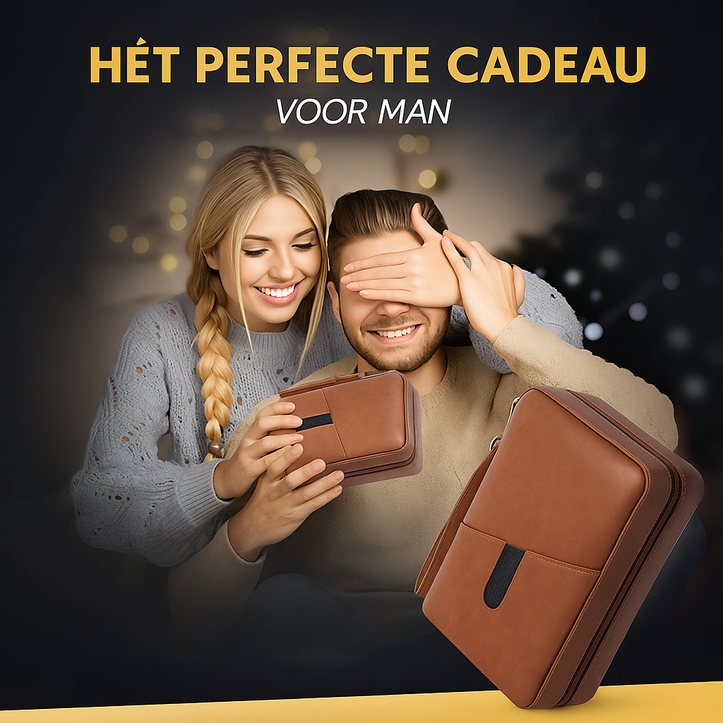 6-delige sigaren humidor set van leer | Sigarenaccessoire | Luxe reisetui met hygrometer en bevochtiger voor sigarenliefhebbers
