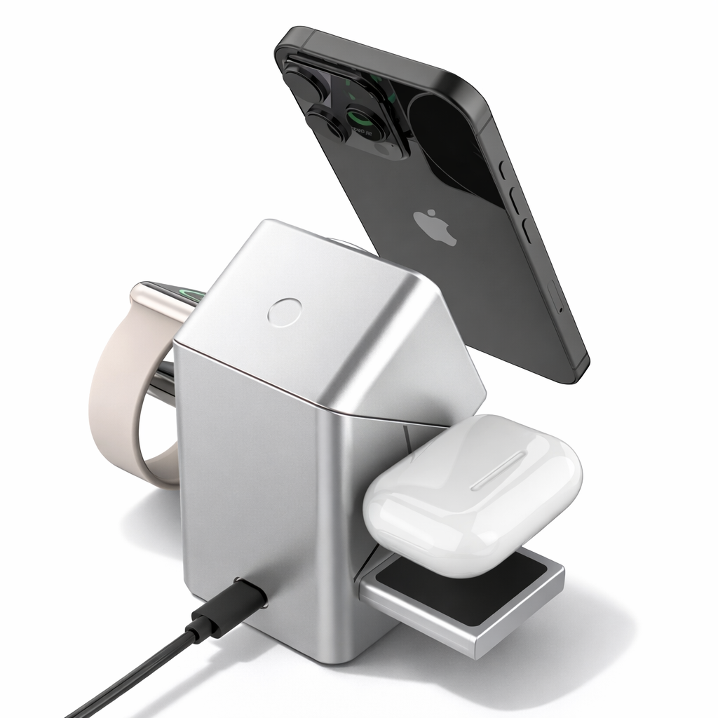 3-in-1 Draadloze Oplaad station| Laad Alles Tegelijk Zonder Kabelchaos