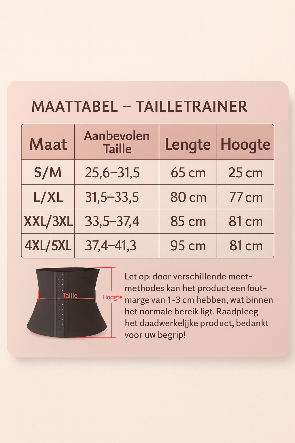 INSHAPE Tailleincher | Shapewear | Strak in je broek | Met Corset