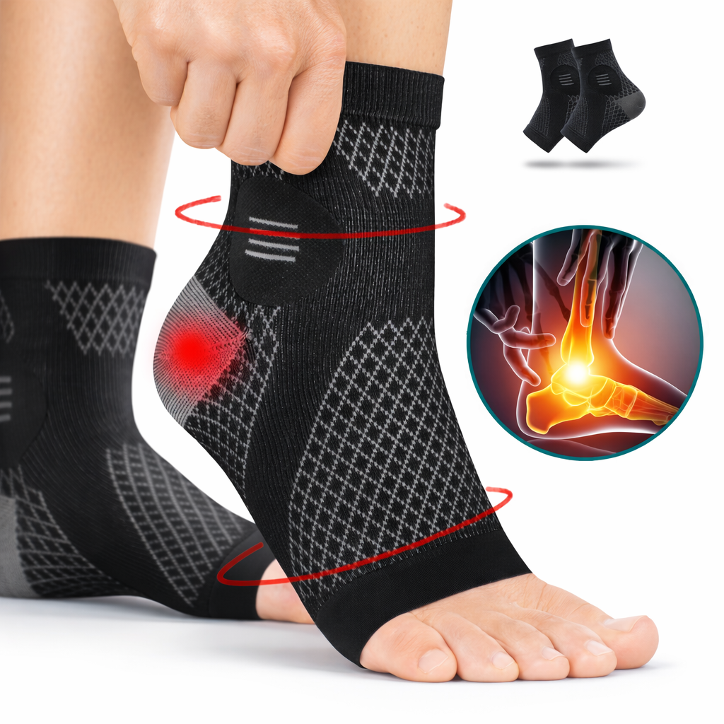 Visconte | Enkel Compressiesokken | Stretch materiaal, open teen design, ondersteuning voor voet en enkel, dagelijks gebruik