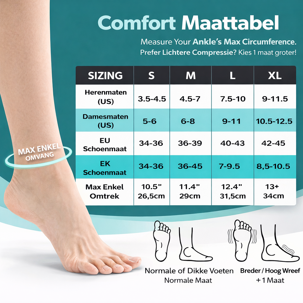 Visconte | Enkel Compressiesokken | Stretch materiaal, open teen design, ondersteuning voor voet en enkel, dagelijks gebruik