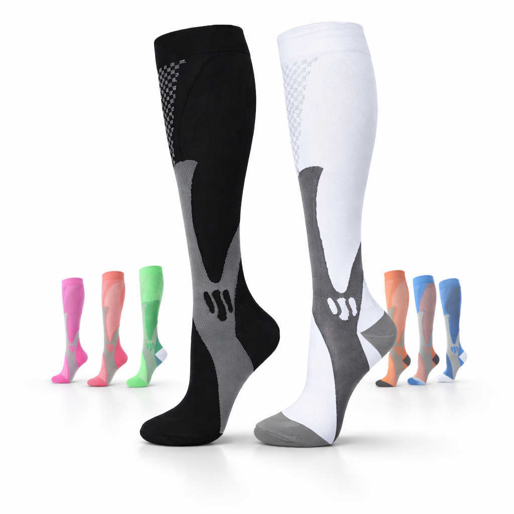 Visconte | Compressiekousen | Ademend stretch materiaal, sport compressie sokken, ondersteuning voor kuiten en dagelijks gebruik