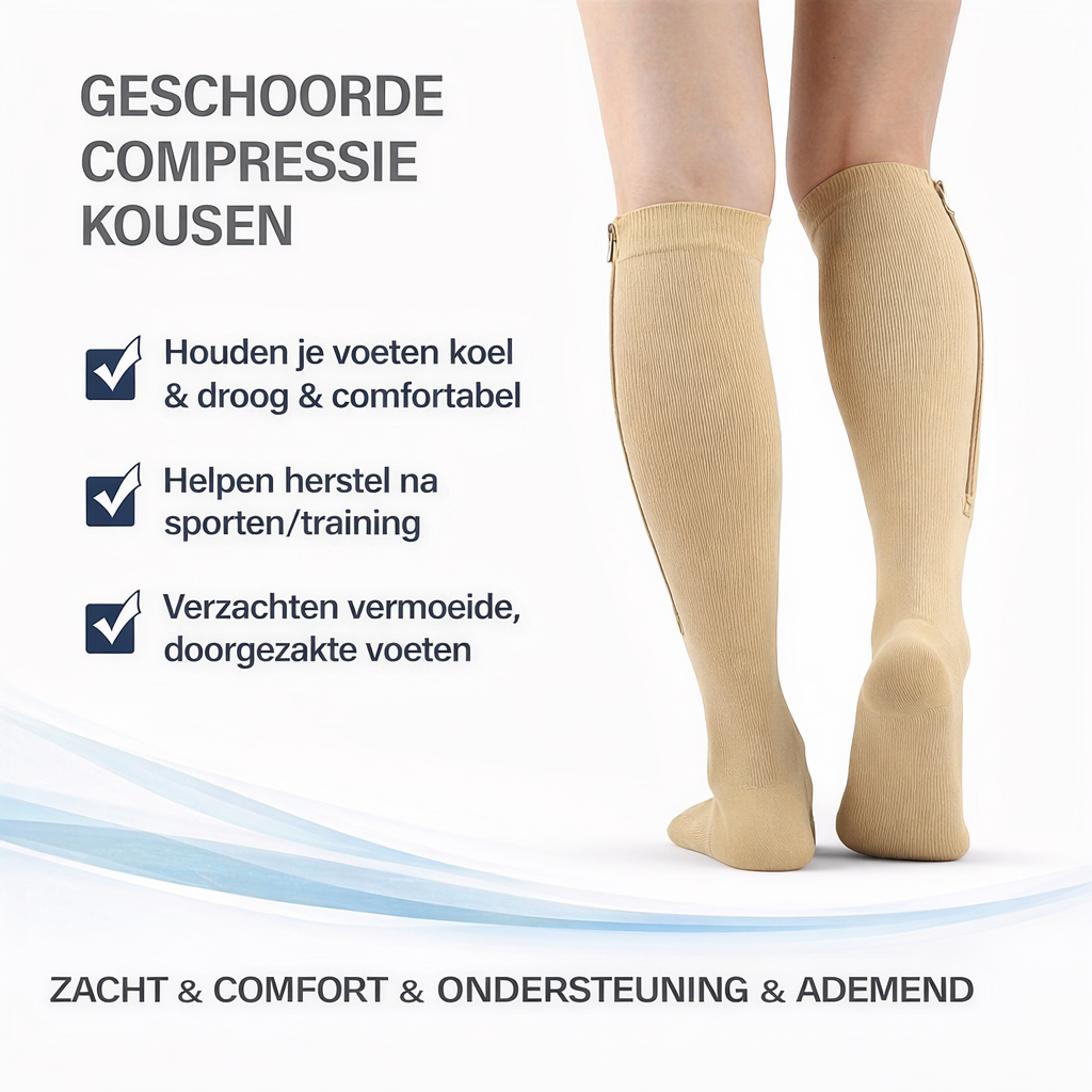 Visconte | Kniehoge Compressiekousen | Elastisch stretch materiaal , 20-30 mmHg compressie