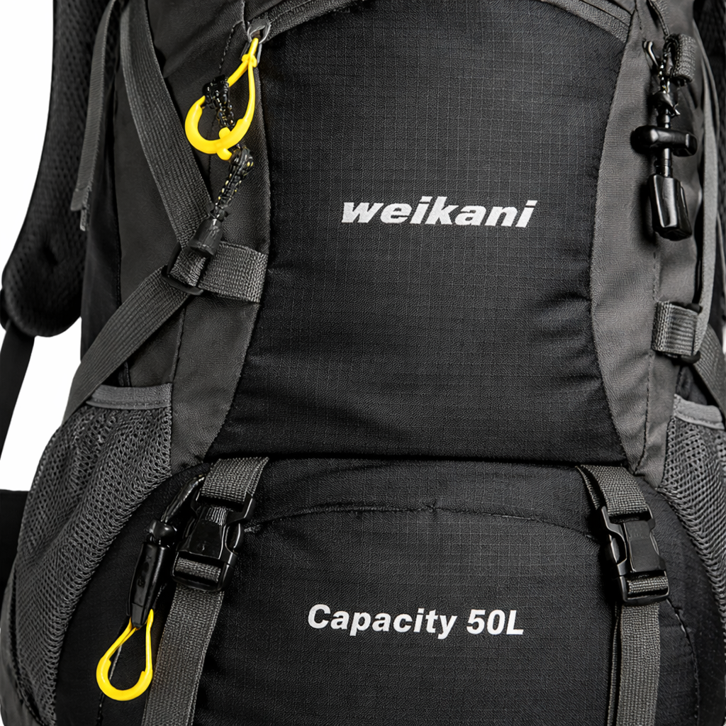 WEIKANI | Reisrugzak 50L | Waterdicht polyester, grote capaciteit, outdoor rugzak voor camping en wandelen