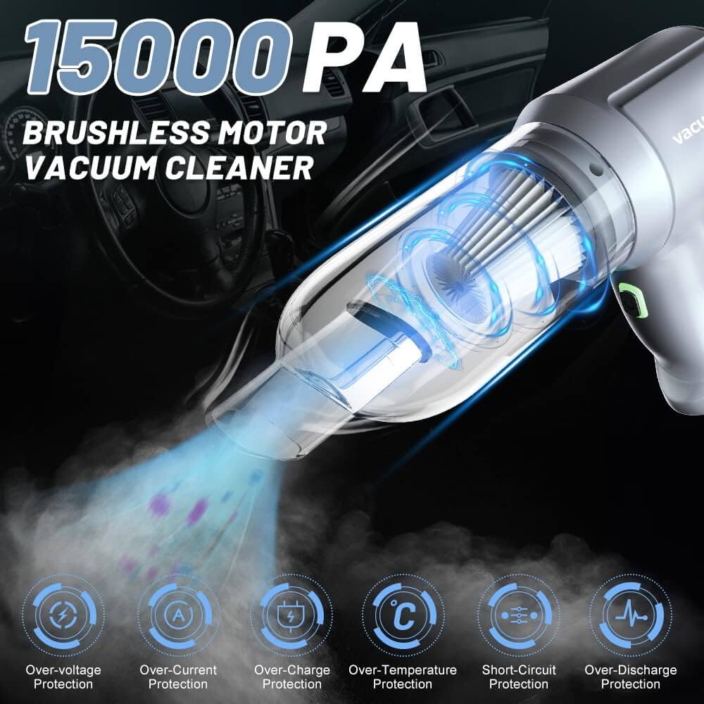 3-in-1 Borstelloze Draadloze Auto Stofzuiger Krachtige Oplaadbare Cleaner voor Grondige Auto Reiniging