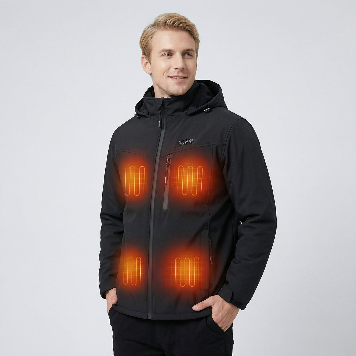 Calorix Heren Verwarmde Jas met 8 Warmtezones - Waterbestendig en Ademend Winterjack met Instelbare Warmtestanden - Werkt op Powerbank