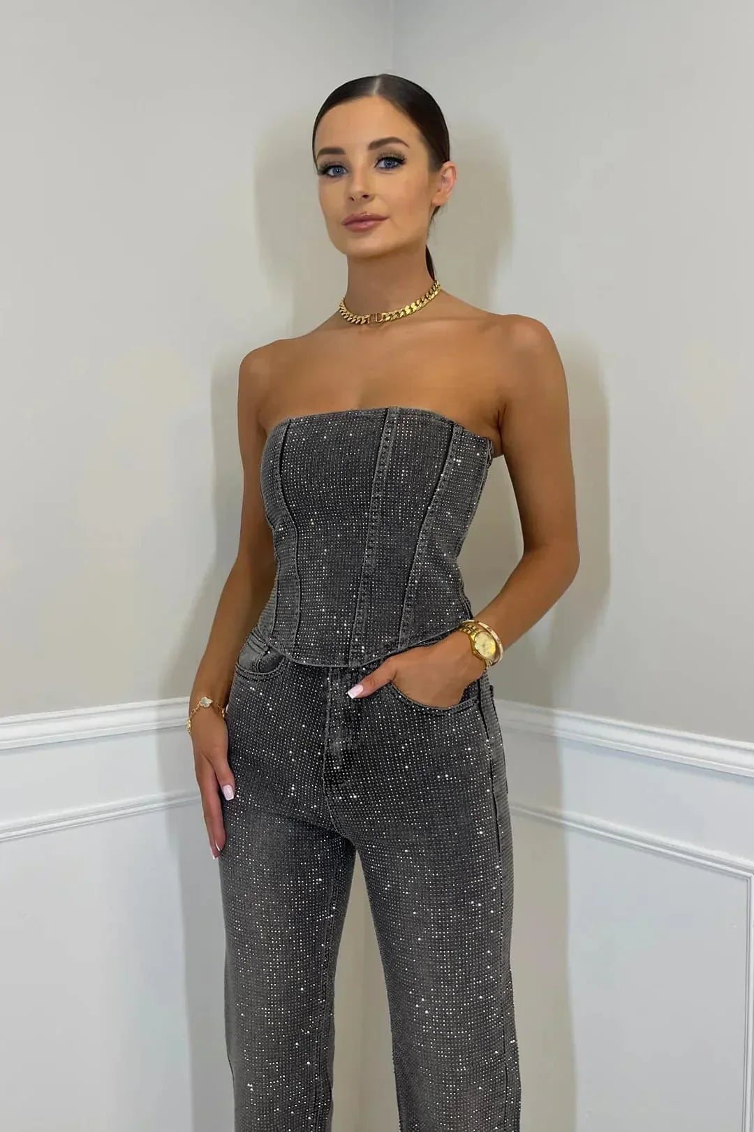 Cato | Elegante Strapless Jumpsuit