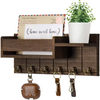 Decoratieve Muurbeugel met Plank en Sleutelhaken – Multifunctionele Wandorganizer van Massief Hout voor Hal en Keuken