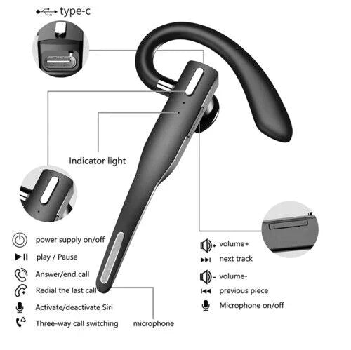 Draadloze Bluetooth Headset met Noise Cancelling en Dual Microfoon