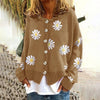 Knitted Cardigan - Floral Pattern - Loose Fit - For A Comfortable Everyday Look 