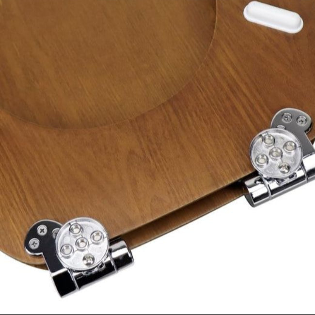 Elegant Houten Toiletbril met Softclose  Ovaal Badkamer Accessoire