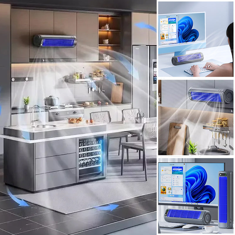 Draagbare airco-ventilator met wandmontage – compacte en krachtige verkoeling voor warme zomerdagen