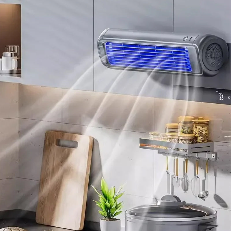 Draagbare airco-ventilator met wandmontage – compacte en krachtige verkoeling voor warme zomerdagen