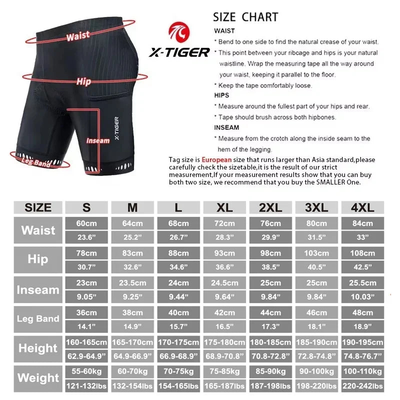 Velonex Heren Fietsbroek met 5D Gel Zeem - Ademende Compressie Wielerbroek met Antislip Beenband en Reflectie - Voor Mountainbike en Racefiets