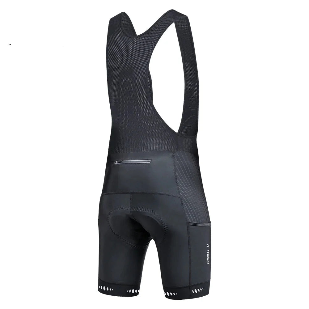 Velonex Heren Fietsbroek met 5D Gel Zeem - Ademende Compressie Wielerbroek met Antislip Beenband en Reflectie - Voor Mountainbike en Racefiets