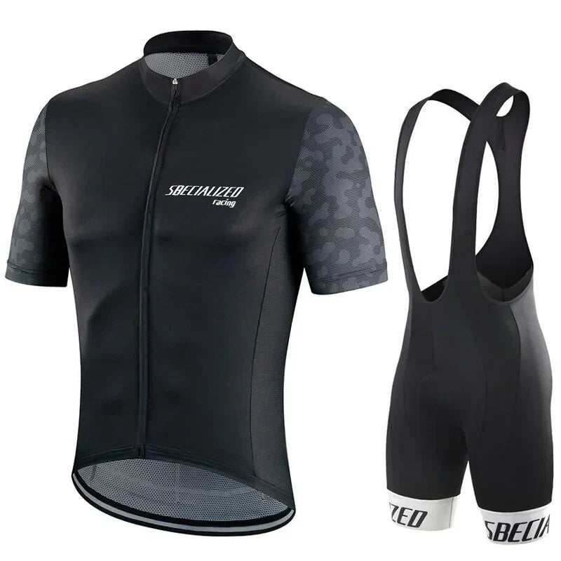 Heren Fietskleding Set – Ademende Wielertrui met Bib Shorts & Sneldrogend Comfort