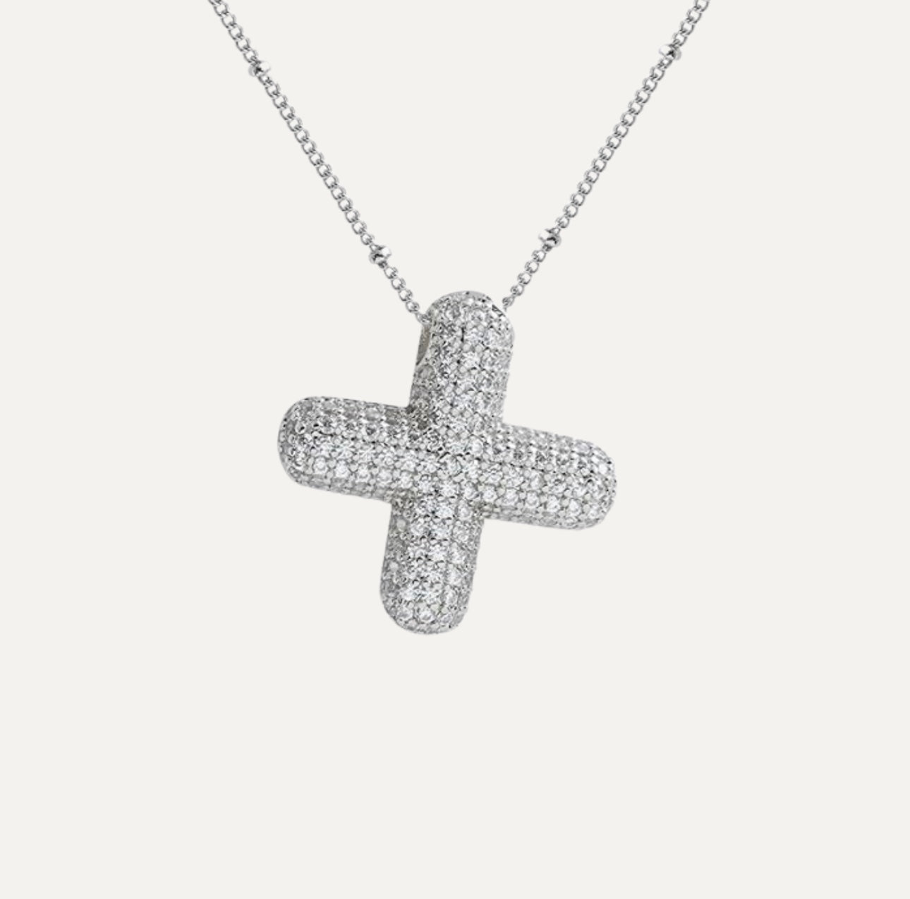 Dames Ketting – Initial Hanger – Fonkelende Stenen – Verfijnde Schakelketting – Statement Sieraad