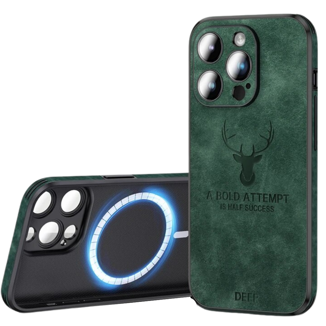 Deer - Luxe Leren iPhone Hoesje met Stijlvol Design en Schokbestendige Bescherming