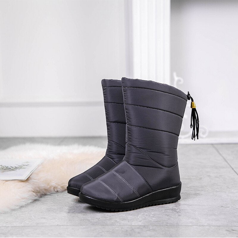 Snowla Dames Winterlaarzen met Warme Bontvoering - Dubbel Geïsoleerde Snowboots met Antislip Zool - Warme Laarzen voor de Winter, Maat 35 tot 43