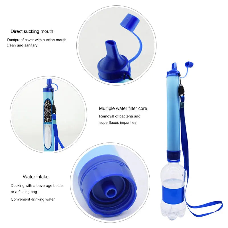 Waterfilter voor Noodsituaties – Draagbaar Survival Waterzuiveringssysteem met 4-Fase Filter | Outdoor & Prepping