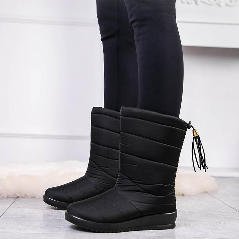 Snowla Dames Winterlaarzen met Warme Bontvoering - Dubbel Geïsoleerde Snowboots met Antislip Zool - Warme Laarzen voor de Winter, Maat 35 tot 43