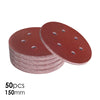 50x Schijfjes Ø150mm | Aluminiumoxide | 6 Gaten | Velcro | Geschikt voor Hout, Metaal, Kunststof | Voor Schuren, Egaliseren & Verwijderen | Professionele Finish | Universele Compatibiliteit | Perfecte Pasvorm | Duurzaam & Efficiënt