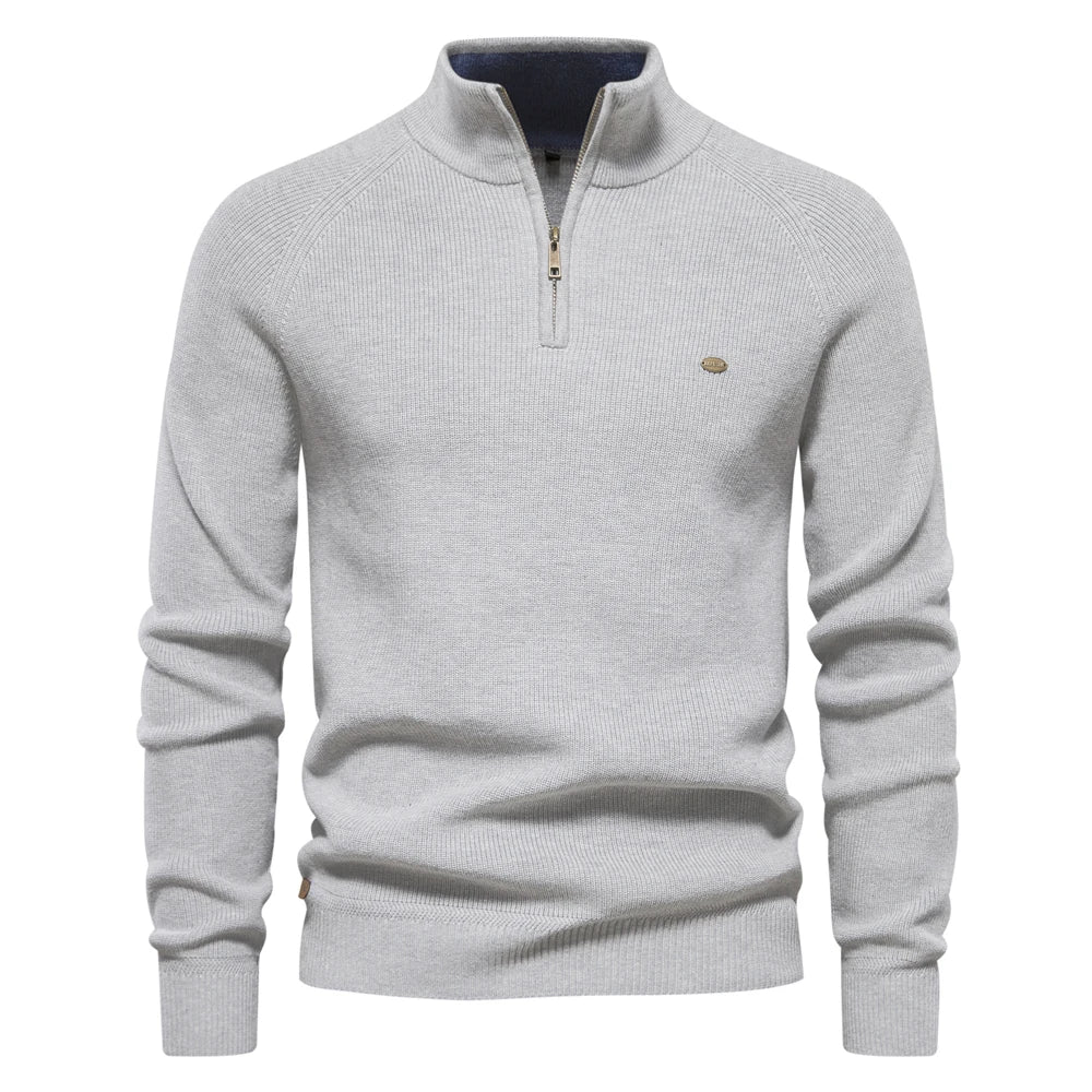 Halden Heren Cardigan met Hoge Col en Rits - Zacht Katoenen Vest met Moderne Snit voor Herfst en Winter - Casual Herenvest in 5 Kleuren