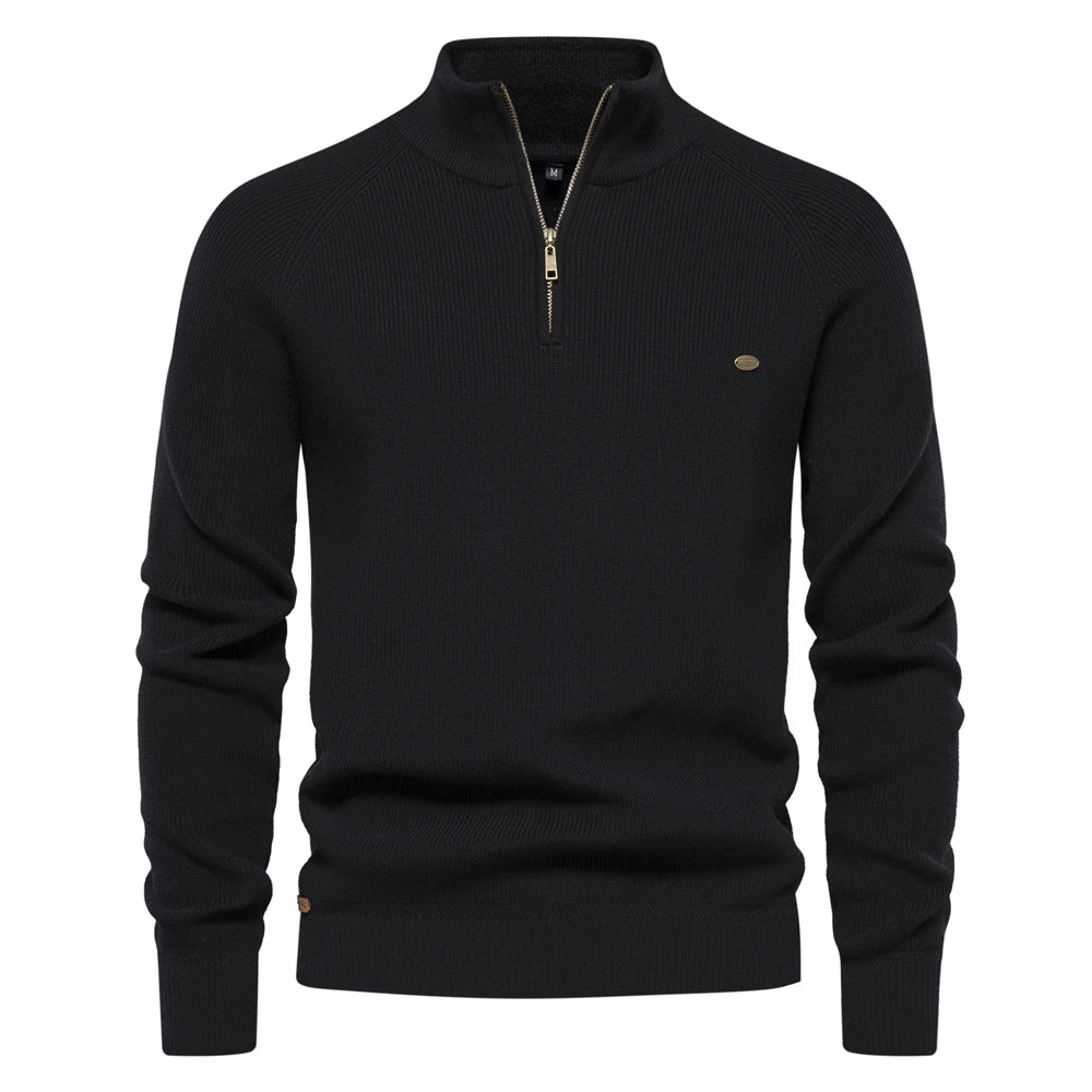 Halden Heren Cardigan met Hoge Col en Rits - Zacht Katoenen Vest met Moderne Snit voor Herfst en Winter - Casual Herenvest in 5 Kleuren