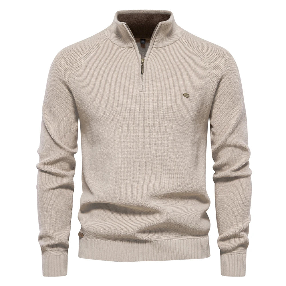 Halden Heren Cardigan met Hoge Col en Rits - Zacht Katoenen Vest met Moderne Snit voor Herfst en Winter - Casual Herenvest in 5 Kleuren
