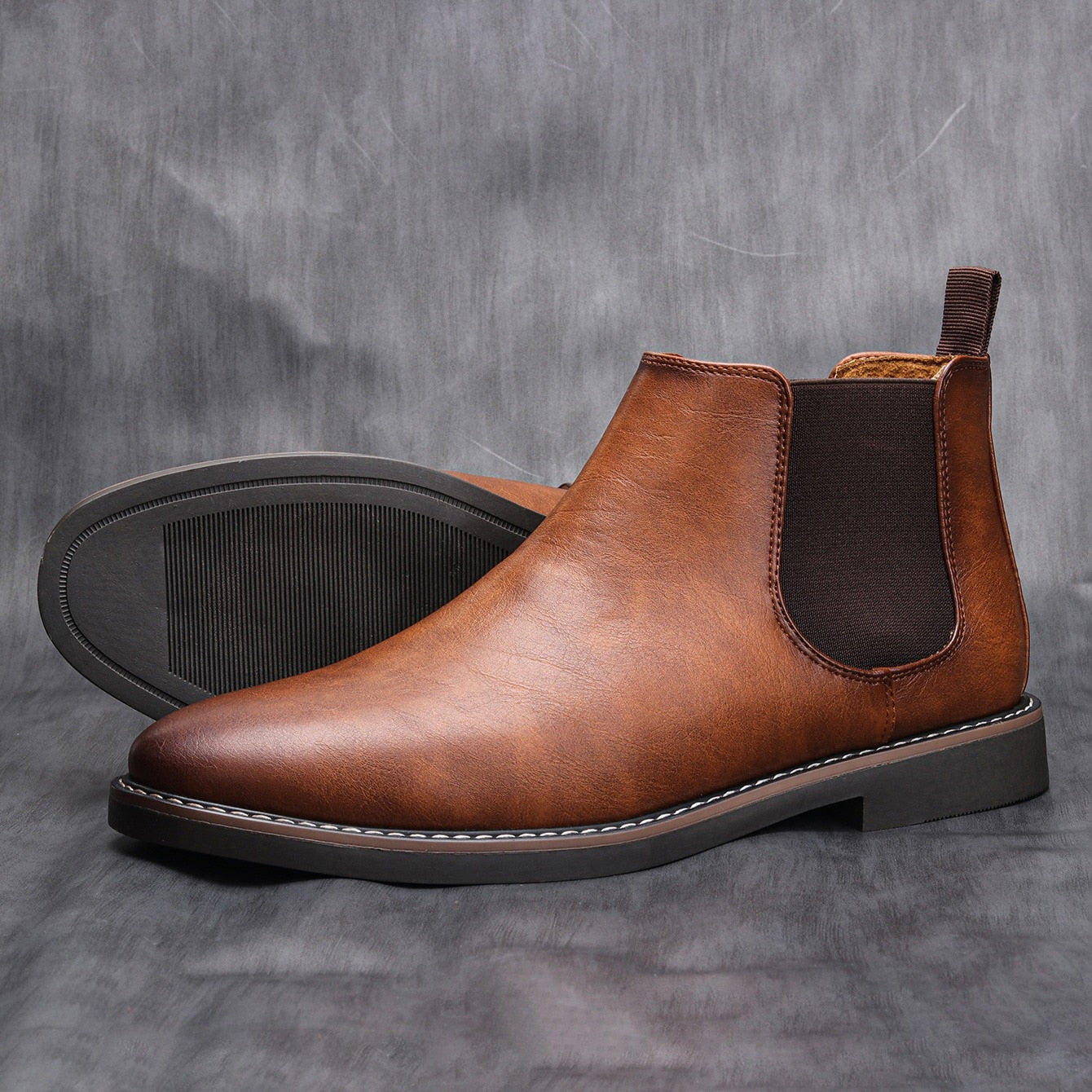 Heren Chelsea Laarzen met Elastische Zijpanelen – Comfortabele en Stijlvolle Boots voor Casual en Formele Gelegenheden