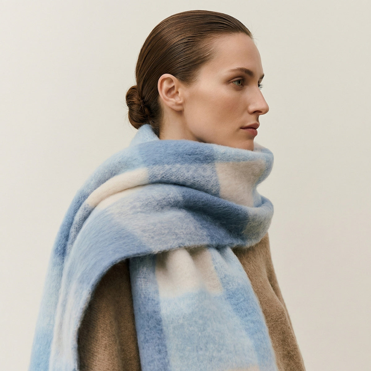 Maelle Grote Wintersjaal met Kleurverloop - Zachte Dik Geweven Sjaal met Franjes in Wolmix-Look - Warme Omslagdoek voor Dames in 7 Kleuren