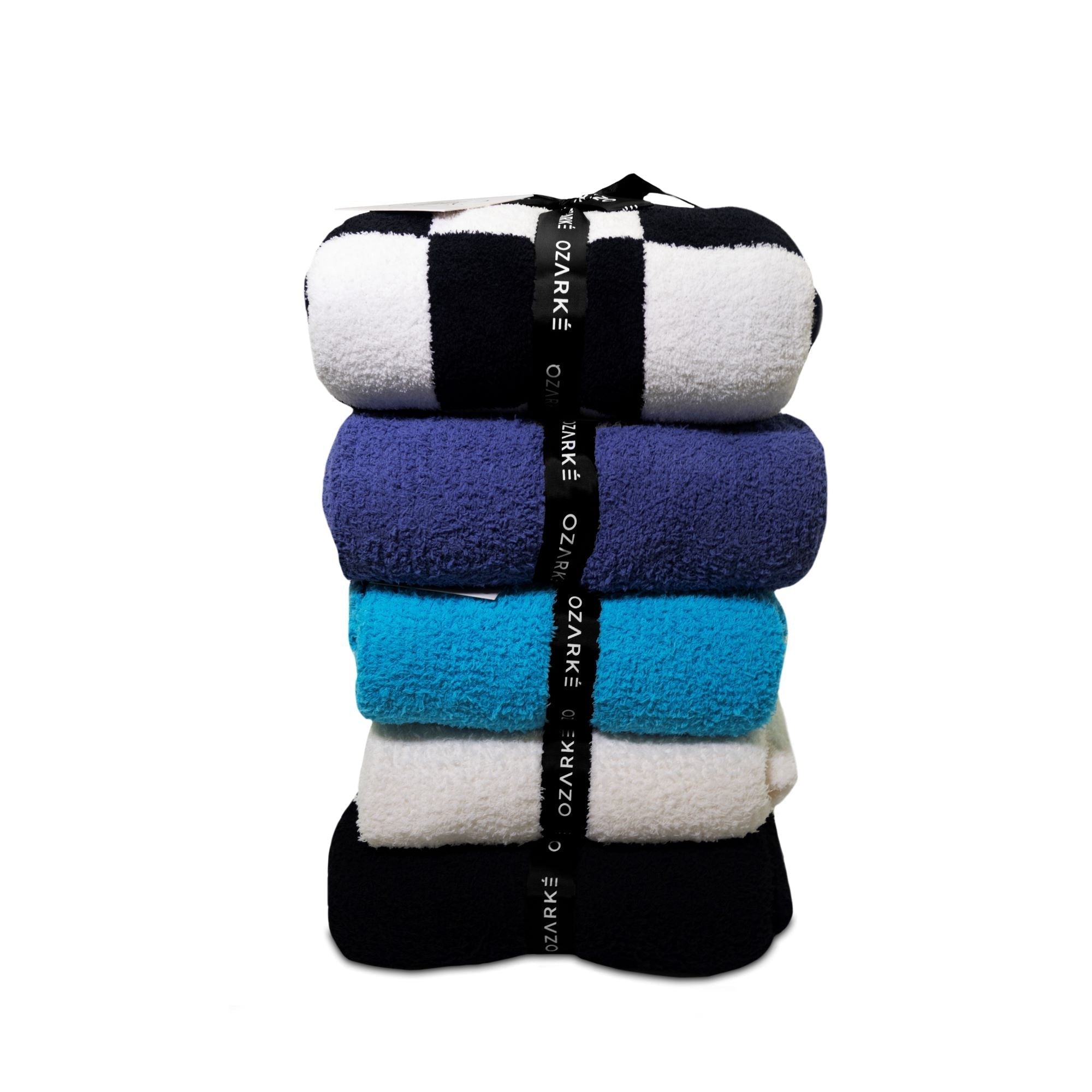 Luxurious Ribbed-Edge Throw Blanket -Comfortabel en Stijlvol Dekentje