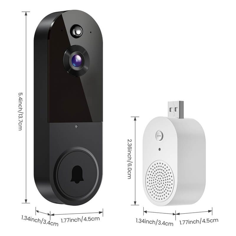 Draadloze Video Deurbel Camera 1080P – Met Nachtzicht & Bewegingsdetectie