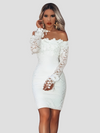 Isa | Cocktail Trouwjurk met Off-Shoulder Kant