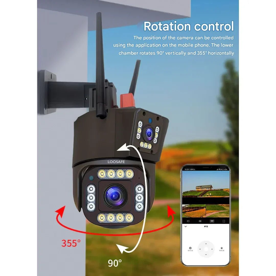 DualGuard Solar 4K – Draadloze beveiligingscamera met zonnepaneel en 360° panoramisch zicht