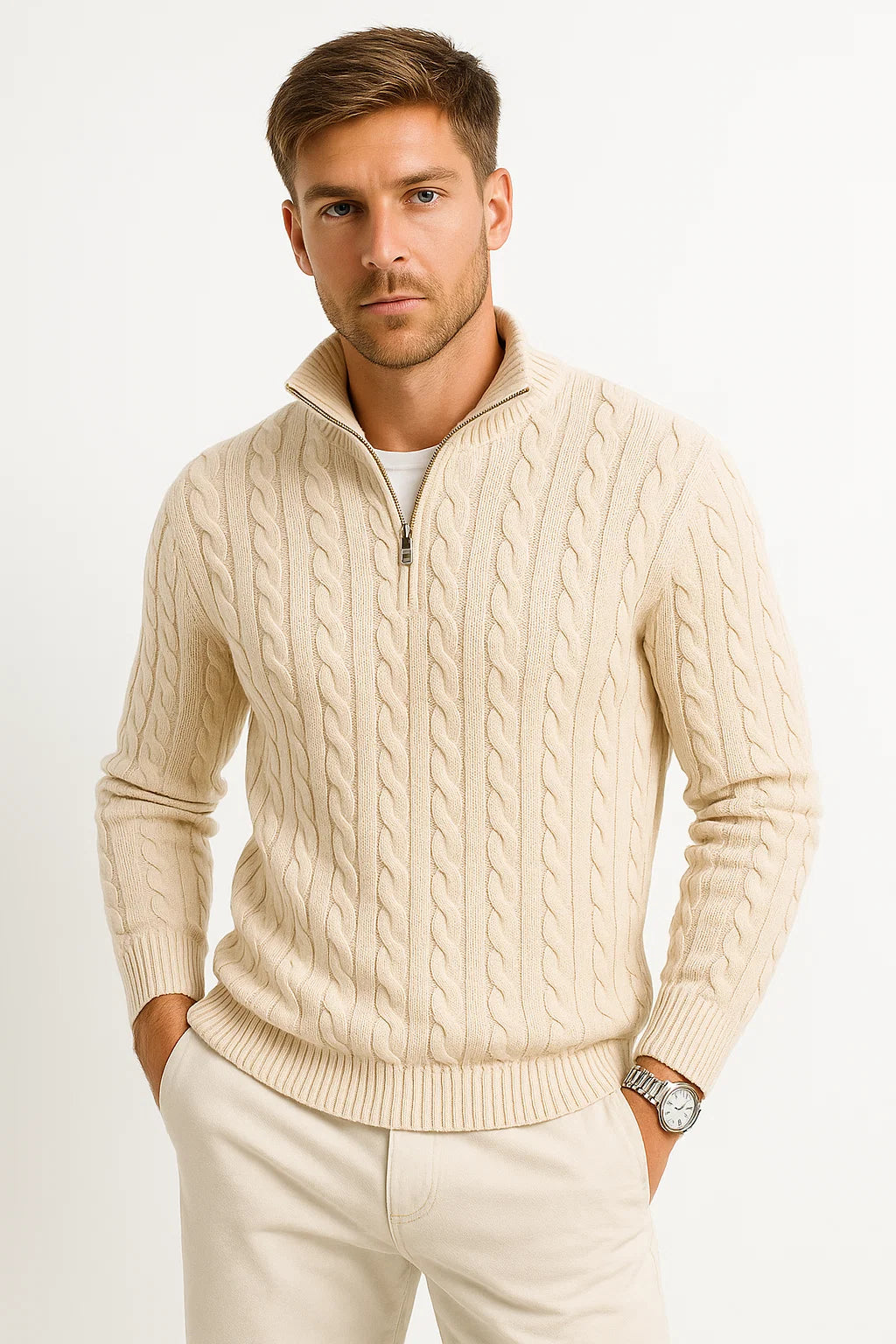 Steef | Elegante kwartritssluiting Trui