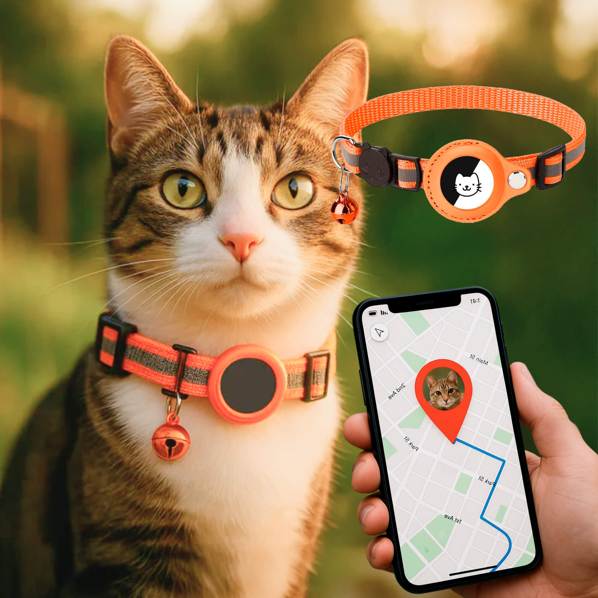 CATGUARD – GPS Halsband voor Katten met Reflecterend Design