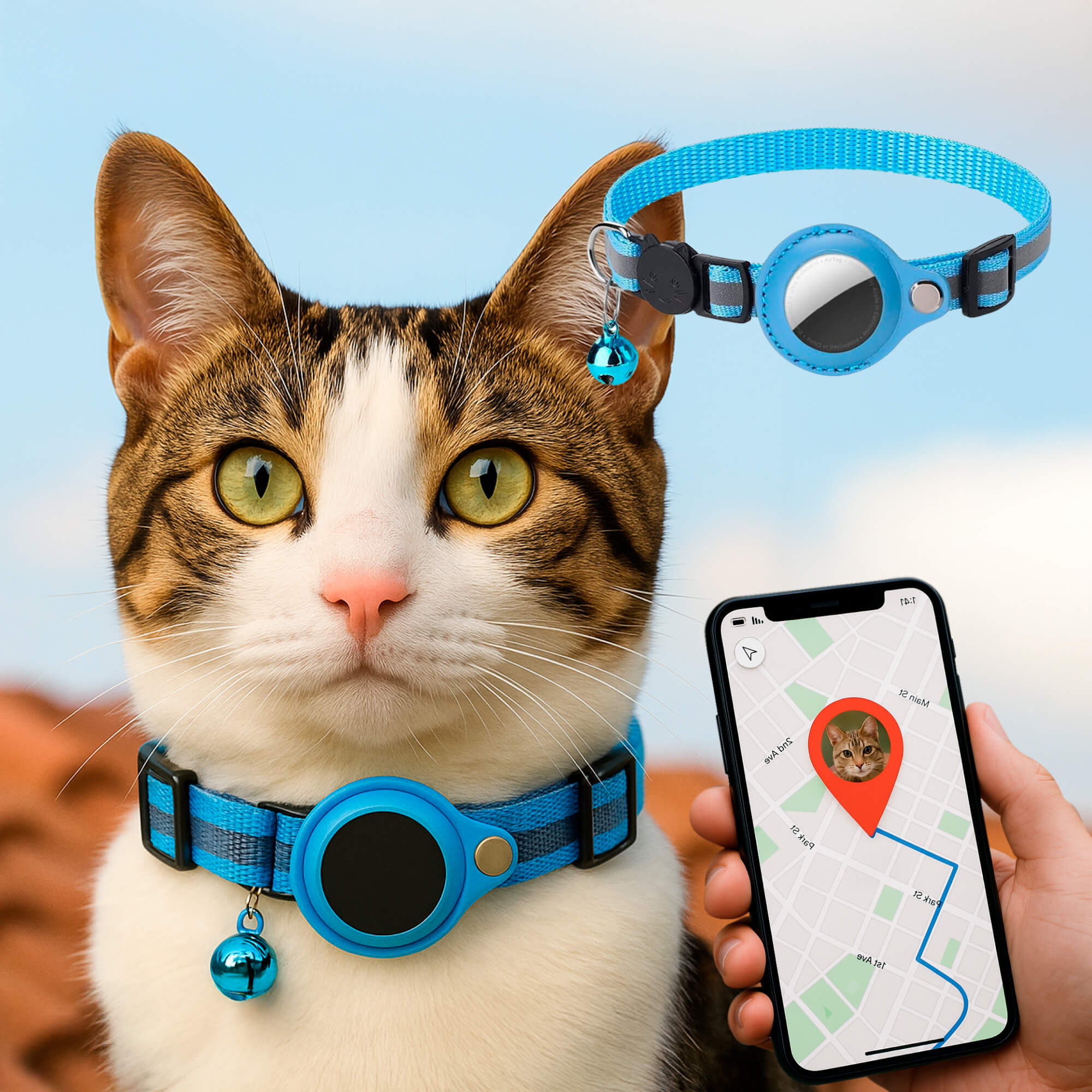 CATGUARD – GPS Halsband voor Katten met Reflecterend Design