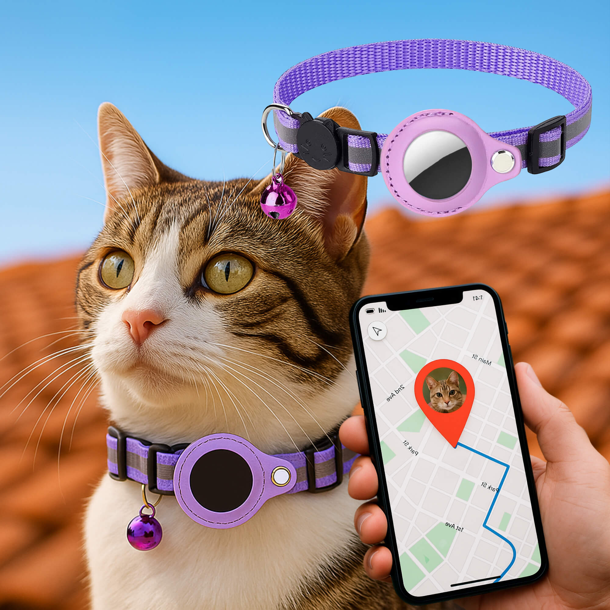 CATGUARD – GPS Halsband voor Katten met Reflecterend Design